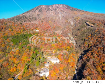 空撮「栃木県」秋色に染まった日光 秋 空撮「栃木県」秋色に染まった日光 秋 131884319
