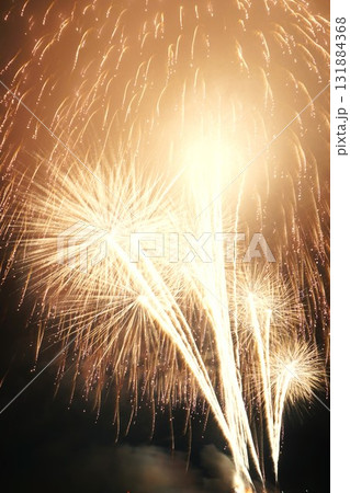 夜空を染める湖上の打ち上げ花火　鹿嶋市花火大会の風景 131884368