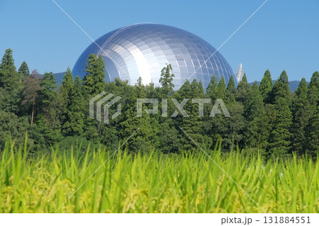 田園地帯から見る福井県立恐竜博物館 131884551