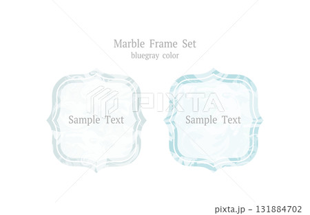 シンプルなブルーグレーのマーブルフレームセット05 シンプルなブルーグレーのマーブルフレームセット05 131884702