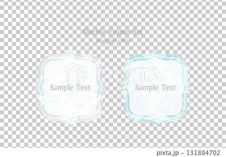シンプルなブルーグレーのマーブルフレームセット05 シンプルなブルーグレーのマーブルフレームセット05 131884702