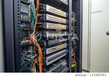 Network Server Racks Show Data Connection and Technology Concept Network Server Racks Show Data Connection and Technology Concept 131884761