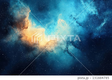 Explore Nebula's Depths, Cosmic Cloudscape And Distant Starry Sky In Deep Space 131884785