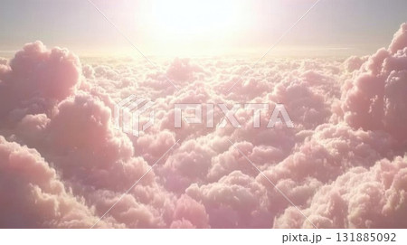 Ascend into Fluffy Clouds and Dreamy Sky above Heavens of cotton candy Ascend into Fluffy Clouds and Dreamy Sky above Heavens of cotton candy 131885092