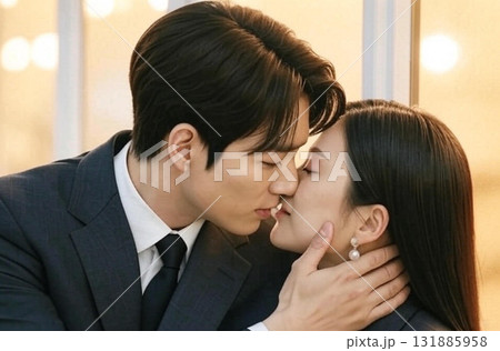 キスしようとしている恋人 131885958