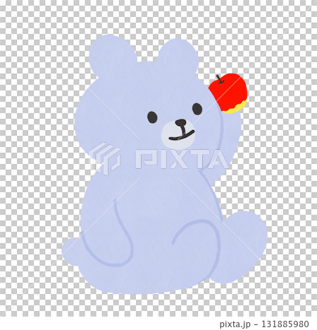 吃蘋果的熊（白色） 131885980