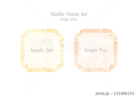 ベージュのマーブルフレームセット01 131886101