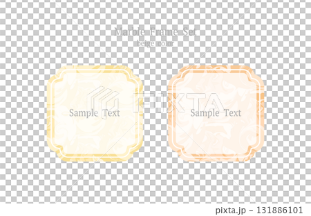 ベージュのマーブルフレームセット01 131886101