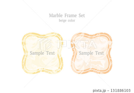 ベージュのマーブルフレームセット04 ベージュのマーブルフレームセット04 131886103