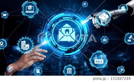 Online property search and real estate icons for rent and sale Funnel 131887289