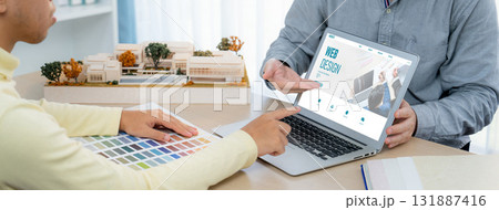 Website design software provide brisk template for online retail business 131887416