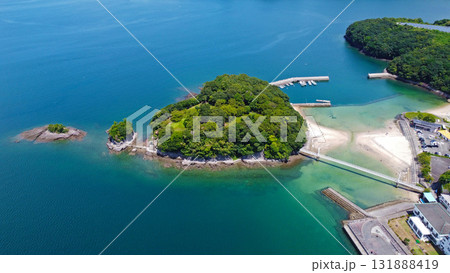 湯の児島のドローン空撮 湯の児島のドローン空撮 131888419