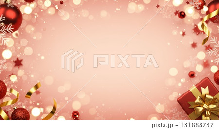 エレガントなクリスマス背景の縦画像　金のきらめきと柔らかな光 131888737
