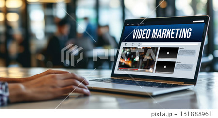 Video Marketing Concept on Laptop Screen brisk Video Marketing Concept on Laptop Screen brisk 131888961