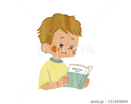 本を読んでいる男の子-ガッシュ 本を読んでいる男の子-ガッシュ 131889004