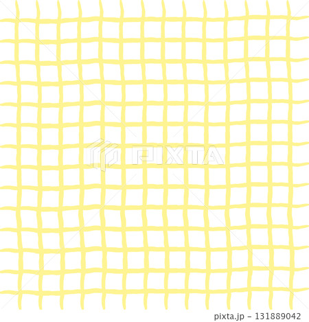手描きの黄色いチェック模様 131889042