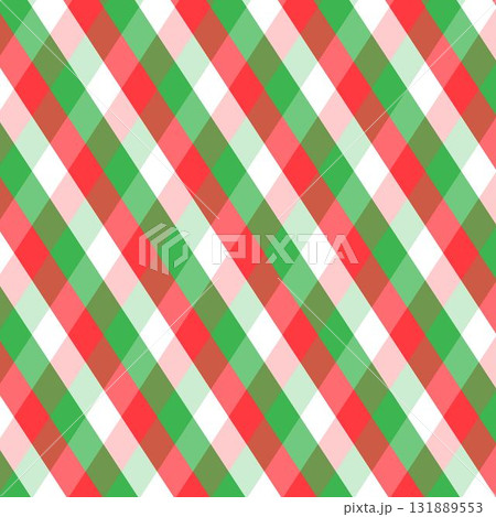 クリスマス配色　チェック柄 131889553