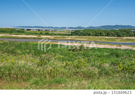 木津川風景 新名神高速道路 京都府京田辺市 城陽市 木津川風景 新名神高速道路 京都府京田辺市 城陽市 131889623