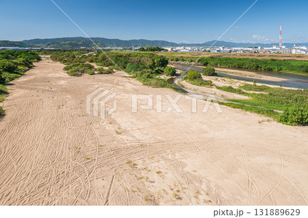 木津川風景　新木津川大橋からの景観　京都府八幡市 131889629