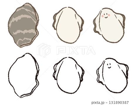 手描きの牡蠣セット 131890387