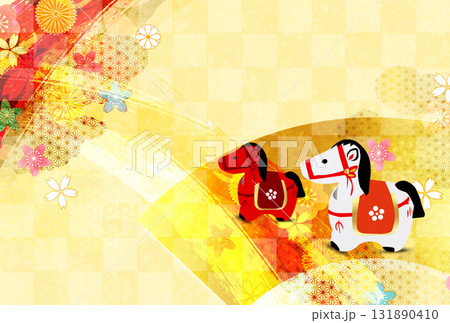 午　年賀状　干支　背景 131890410