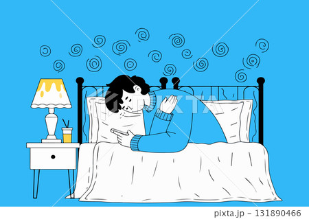 Person Using Phone in Bed 131890466