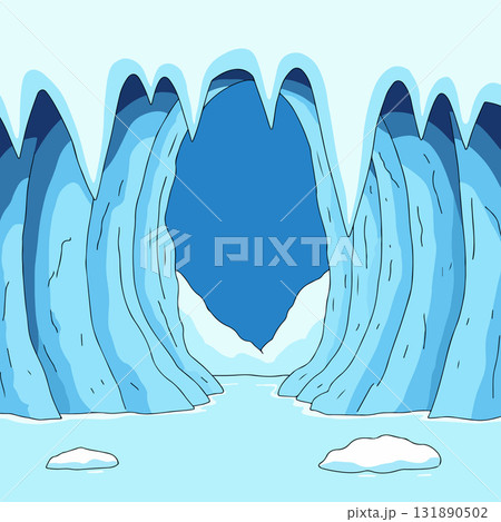 Cartoon Ice Cave Entrance 131890502