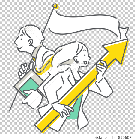 A consultant who leads you to success - simple and stylish line drawing illustration 131890607