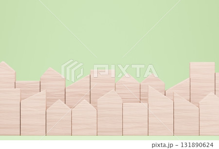 3D画像_積み木の家 131890624