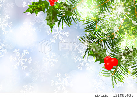 雪　クリスマス　冬　光　背景 131890636