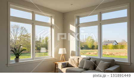 省エネ住宅の快適な窓辺の風景 131891449