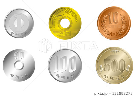 円をイメージしたコインのイラスト素材 131892273