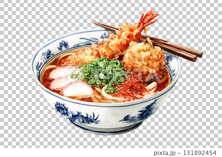 Tempura udon illustration (watercolor style) 131892454