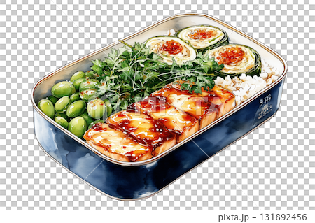 和風弁当のイラスト（水彩風） 131892456