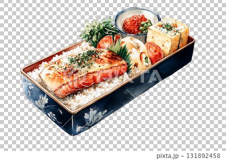 和風弁当のイラスト（水彩風） 131892458