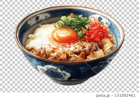 Beef bowl illustration (watercolor style) Beef bowl illustration (watercolor style) 131892461