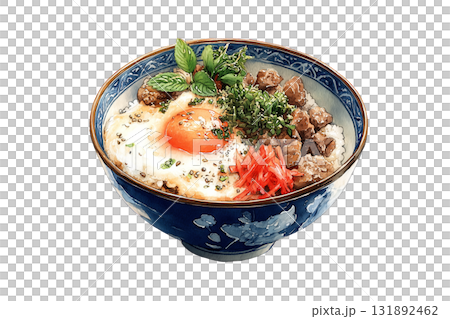 Beef bowl illustration (watercolor style) 131892462