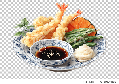 什錦天婦羅插圖(水彩風格) 什錦天婦羅插圖(水彩風格) 131892465