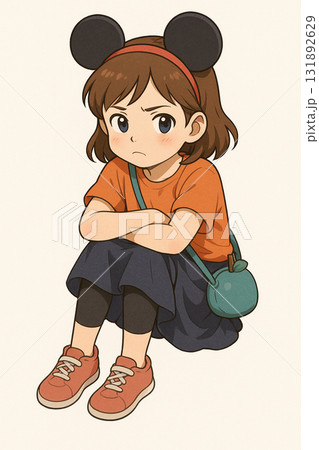 座り込む女の子 131892629