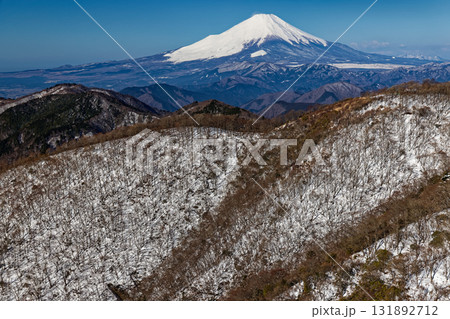 早春の丹沢・鍋割山と富士山 131892712