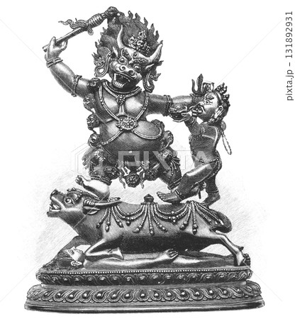 19世紀の仏教研究　イラスト　仏像 131892931