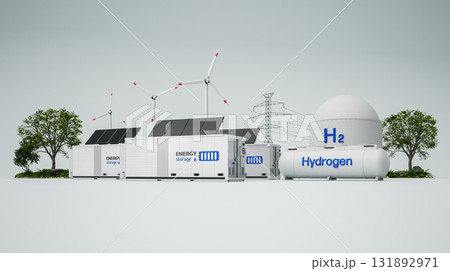 Alternative energy concept with group of energy storage systems or battery container units with various sources of energy 131892971