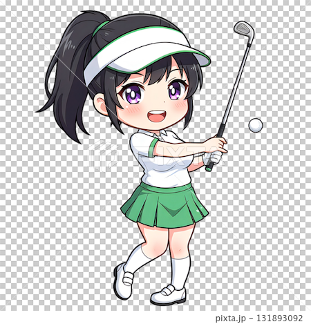 女孩打高爾夫球 131893092