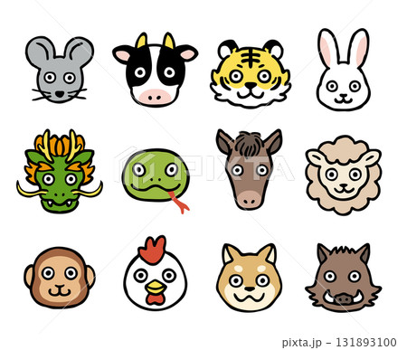 十二支 アイコン イラストセット 十二支 アイコン イラストセット 131893100