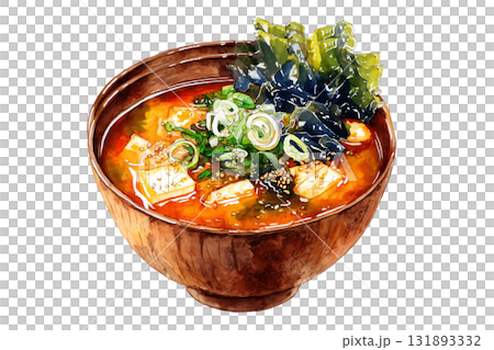 Miso soup illustration (watercolor style) Miso soup illustration (watercolor style) 131893332