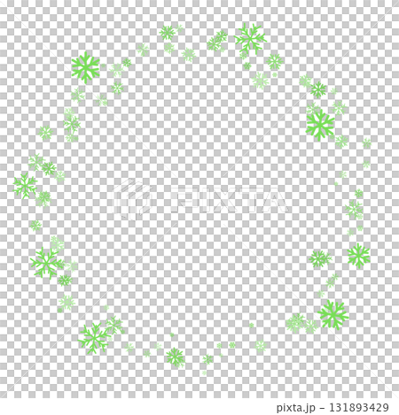 Green simple snowflake round frame Green simple snowflake round frame 131893429