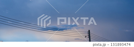 nature and landscape concept with cloudy sky wit rainbow and moon in raining season 131893474