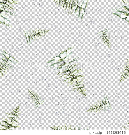 Watercolor Winter Christmas fir snow covered and snowfall seamless pattern. Hand drawn illustration isolated from background for holiday snowy spruces fabric, Xmas trees wallpaper, packaging. Watercolor Winter Christmas fir snow covered and snowfall seamless pattern. Hand drawn illustration isolated from background for holiday snowy spruces fabric, Xmas trees wallpaper, packaging. 131893616