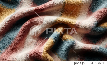 blanket surface folding wave texture colorful background 131893694