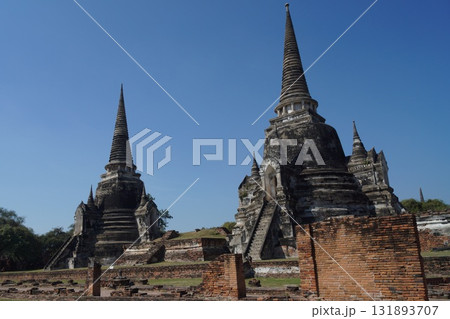 タイ アユタヤ アユタヤ歴史公園 ワット・プラ・シーサンペットの仏塔 タイ アユタヤ アユタヤ歴史公園 ワット・プラ・シーサンペットの仏塔 131893707